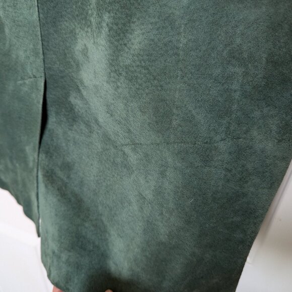LONDON FOG Forest green suede leather pencil skirt 30 inch waist - Picture 7 of 7